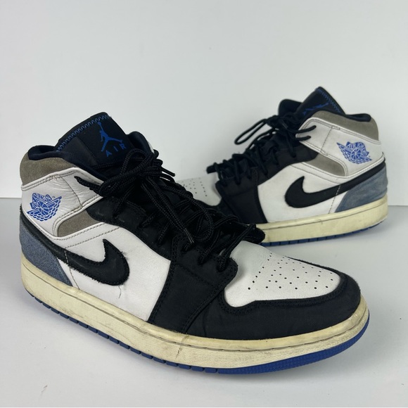 nike air jordan 1 retro mid se royal black toe